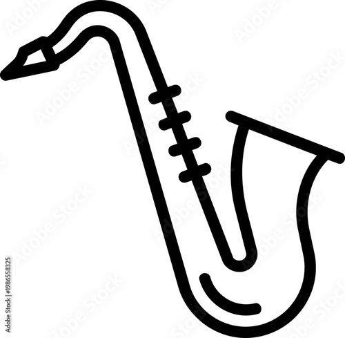 Saxophone instrument isolated on white background.