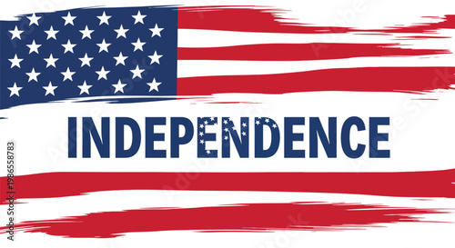 A patriotic illustration featuring a stylized flag design with a distressed texture, symbolizing national freedom and the spirit of independence for a celebratory occasion