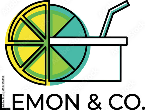 Lemon Slice And Glass Lemonade Icon.