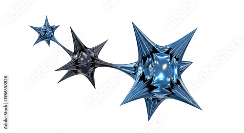 Abstract Star-Shaped Metallic Forms