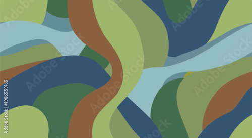 A colorful abstract pattern of wavy lines and shapes
