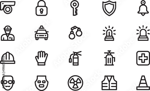 Security camera and lock icon