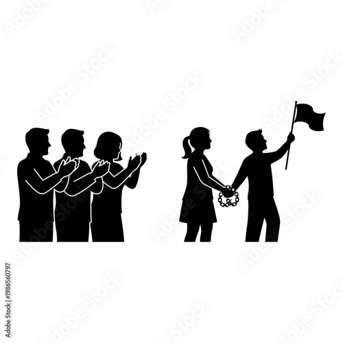 Symbolic representation of protest and unity against oppression Vector, illustration