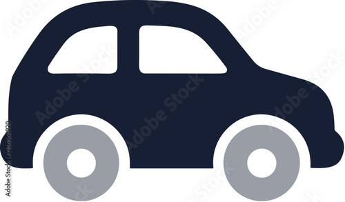 Minimalist Flat Style Car Simple Design Automobile Vehicle Illustration