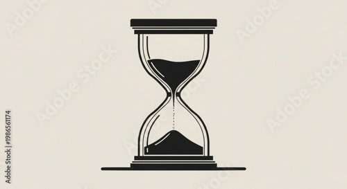 An elegant, vintage-inspired illustration of an hourglass, symbolizing the relentless passage of time and the importance of moments in life
