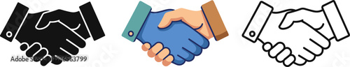 Professional Business Handshake Set for Partnership and Agreement