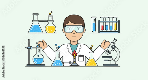 Lab Technician and scientific Equipment: A dedicated lab technician in a crisp lab coat, surrounded by an array of scientific instruments.