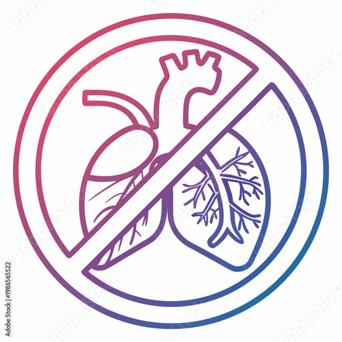 No heart symbol isolated on white background.