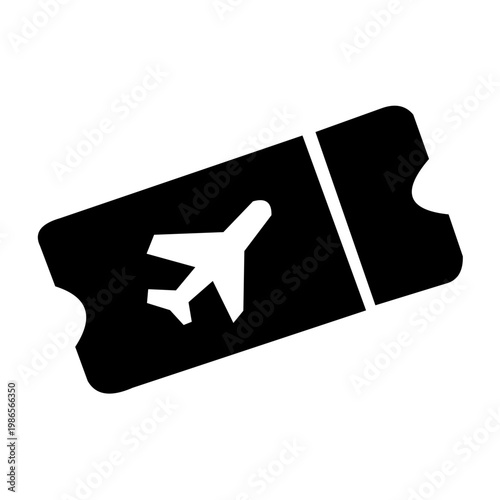 Ticket icon solid black simple access design
