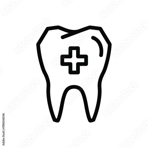 Tooth protection dental care outline icon