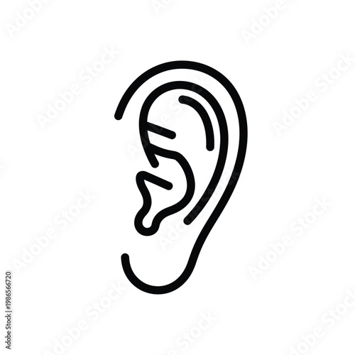 Human ear hearing outline icon