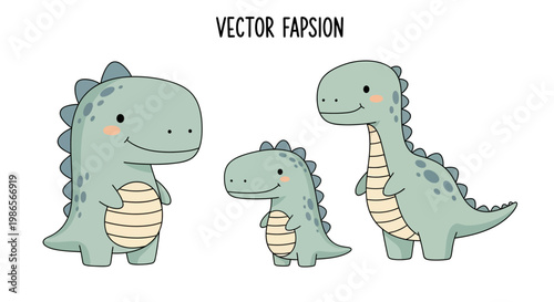 Cute Dinosaur Illustration: Adorable and whimsical, this charming illustration captures the playful essence of prehistoric life, bringing smiles and sparking imagination.