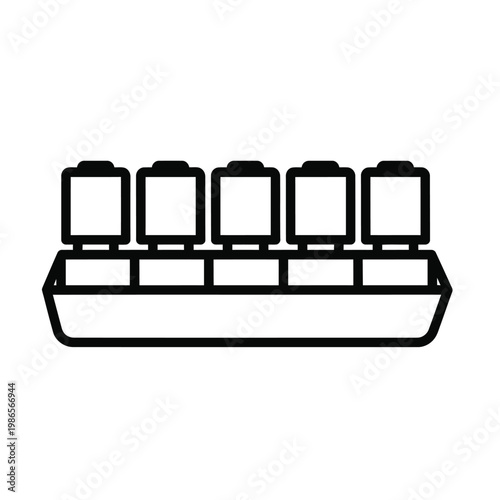Hospital waiting room chairs outline icon
