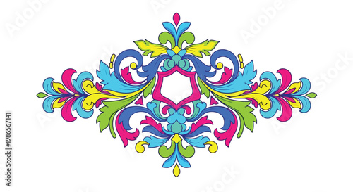 A colorful floral design with swirling patterns (2)