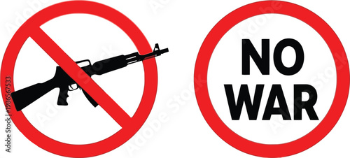 no war symbol with prohibited rifle sign against military aggression and violence for peace advocacy