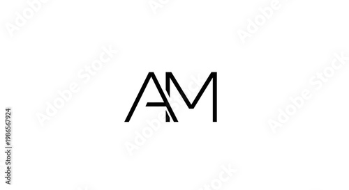 Modern AM monogram logo, abstract letter A and M design, minimalist business branding