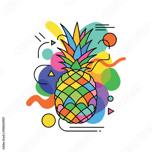 A colorful illustration of a pineapple (8)