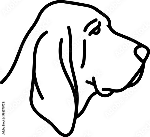 Minimal Line Art Dog Portrait.