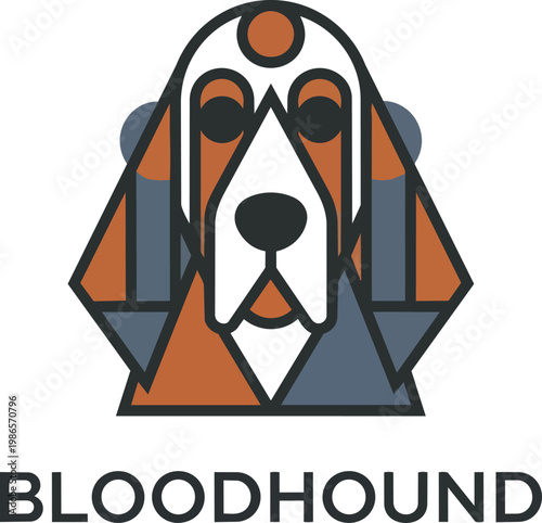 Bloodhound dog head logo design for branding.