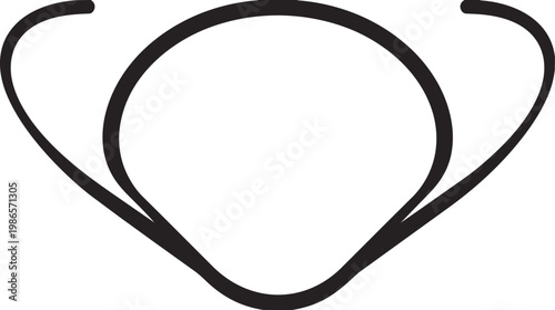 Minimalist Line Art Necklace Pendant Illustration.