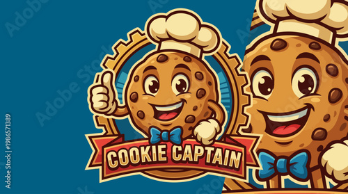 Cookie Captain Cartoon Cookies Characters Duo.