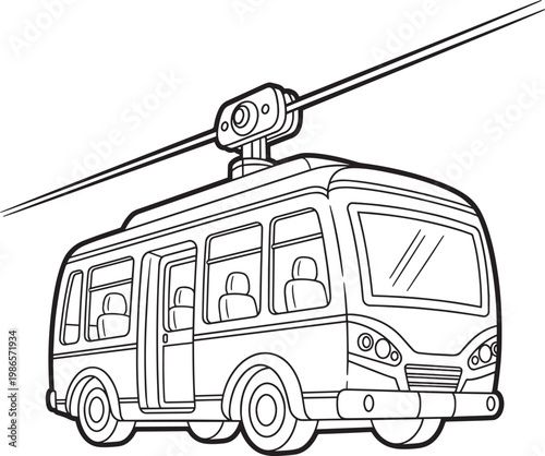 minibus with security camera surveillance vector illustration flat design