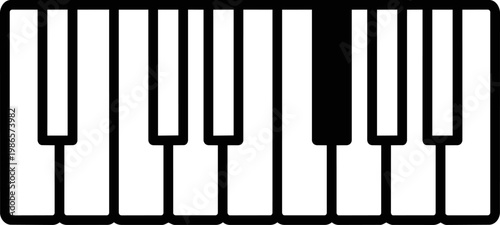 Piano Keyboard Keys Close Up On Black White.
