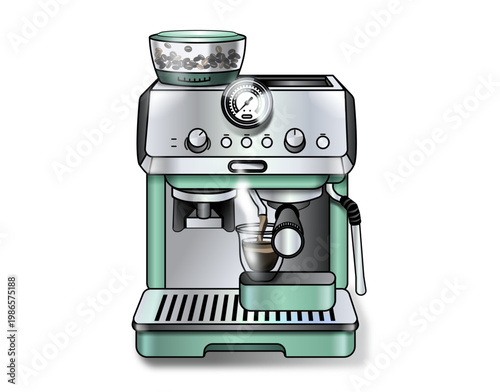 Vector illustration of a coffee machine