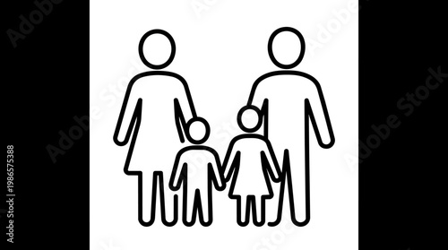 Happy family standing together as a unit.