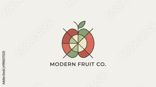 Modern Fruit Co Logo Emblem Circular Design.