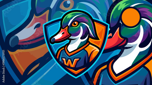 Cartoon Ducks Graffiti Artwork Mascots Street Art.