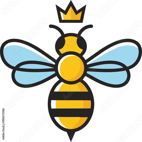 Royal Bee Crown Portrait With Insect Theme.