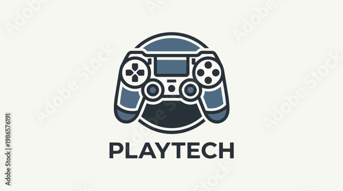 Playtech game controller logo design emblem.