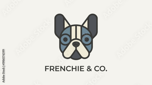 French Bulldog Head Portrait Illustration.