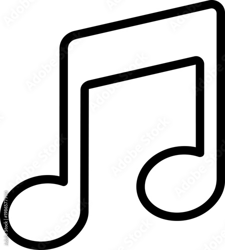 Musical Note Icon Illustration On White Background.