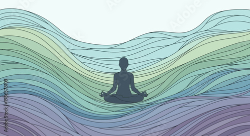 person meditating in a peaceful environment.