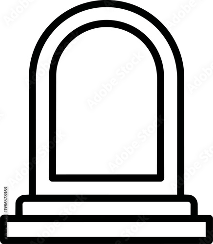 Gravestone silhouette simple memorial marker.