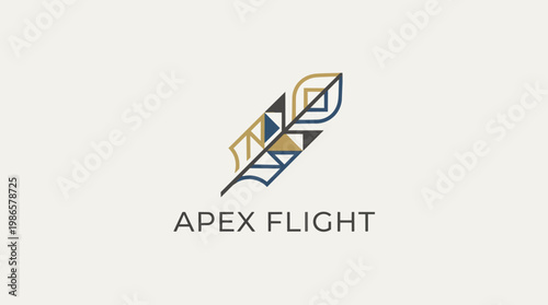 Apex Flight Rocket Logo Illustration.