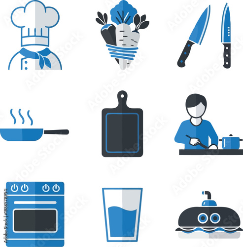kitchen utensils and appliances for cooking and food preparation