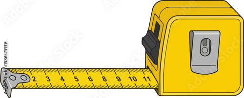 Measuring tape close up yellow tape measure.