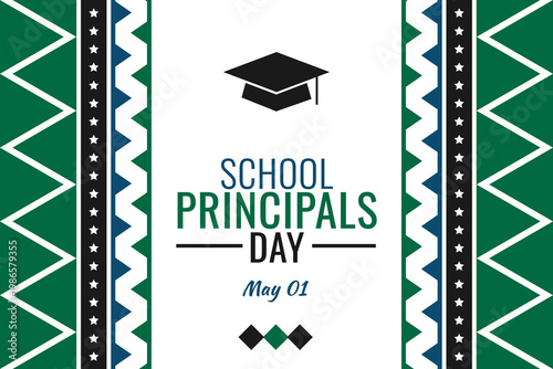 Foto School Principals Day commemorative design featuring graduation cap honoring leadership on May 1