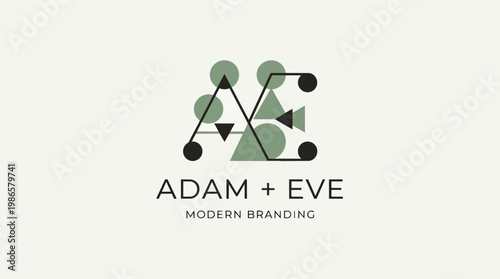 Adam and Eve modern branding logo design.