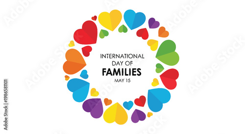 Colorful heart arrangement celebrates international day of families on may 15