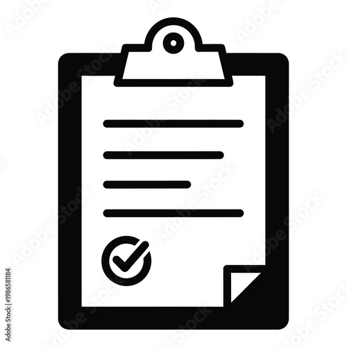 Clipboard with checked document icon  office supply  paperwork  checklist icon