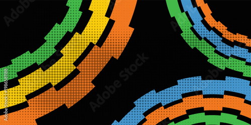 Abstract yellow and colorful sharp Background with Halftone Effect. Banner, Poster, or Sports Background for competition, football, world, championship. Scratch and Texture Elements For Design