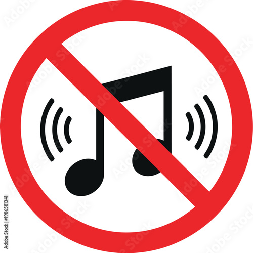 No music or sound allowed prohibition sign