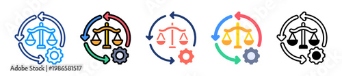 Legal Reform Icon Sheet Multiple Style Collection 