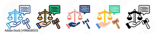 Legal Aid Icon Sheet Multiple Style Collection 