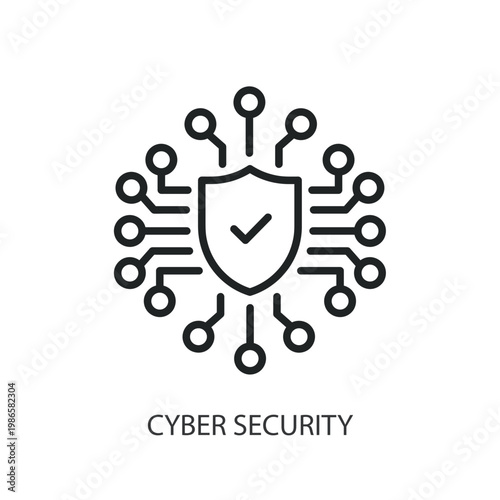 Cyber Security thin line vector icons