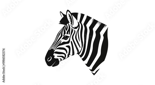 Black and white zebra head profile.